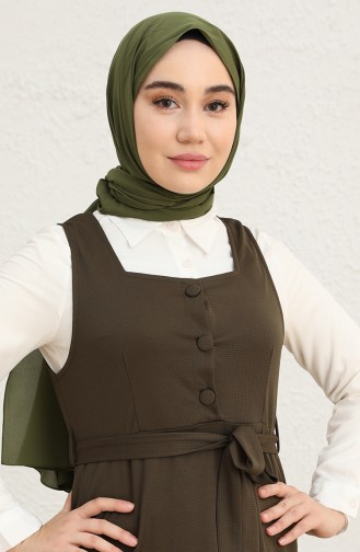 Khaki Hijab Kleider 7130-05