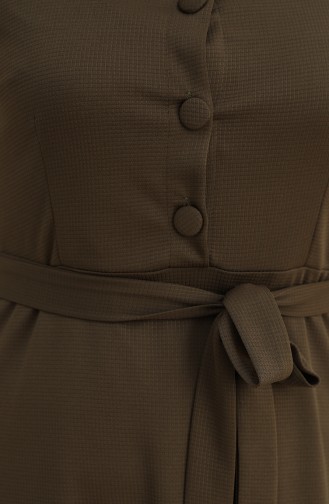 Khaki Hijab Kleider 7130-05