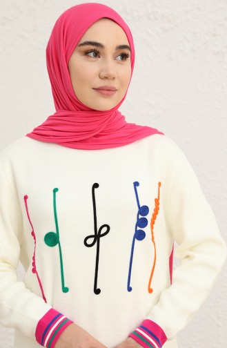 Triko Tunik Pantolon İkili Takım 2043-02 Fuşya