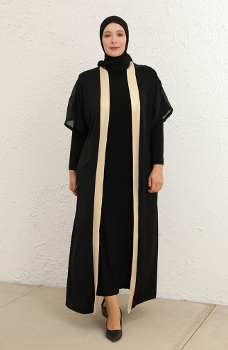 Black Hijab Dress 8104-01
