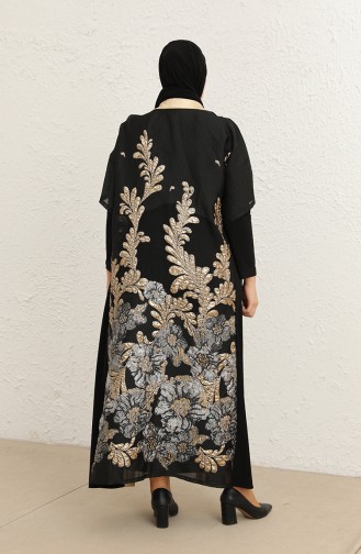 Black Hijab Dress 8104-02