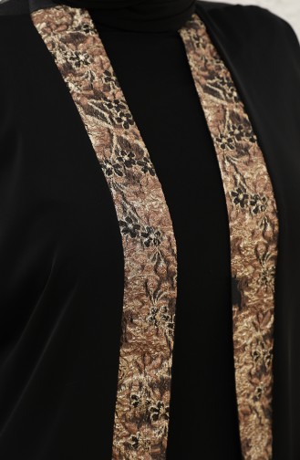 بدلة ثنائية فستان عباية مقاس كبيرة 8103-01 أسود  8103-01