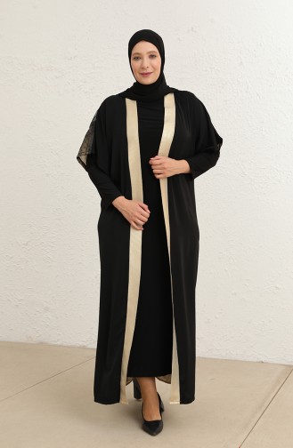 Black Hijab Dress 8105-01