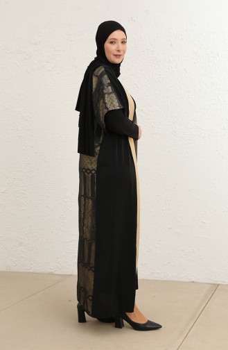 Schwarz Hijab Kleider 8105-01