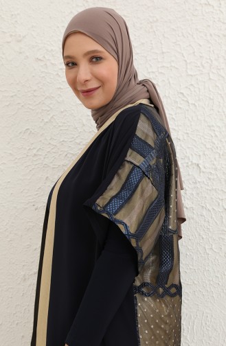 Dunkelblau Hijab Kleider 8105-02