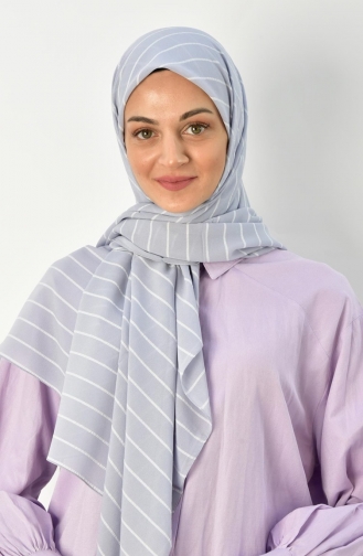 Alize 120 Cm Çizgili Eşarp 000015-11 Gri