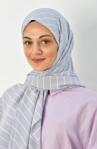 Alize 120 Cm Çizgili Eşarp 000015-11 Gri