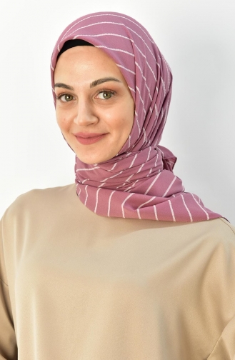 Alize 120 Cm Çizgili Eşarp 000015-12 Gül Kurusu