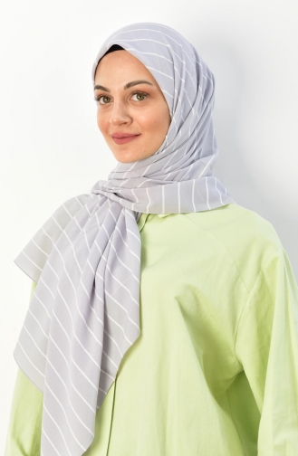 Alize 120 Cm Çizgili Eşarp 000015-13 Gümüş Gri