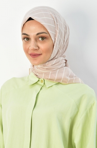 Alize 120 Cm Çizgili Eşarp 000015-01 Bisküvi