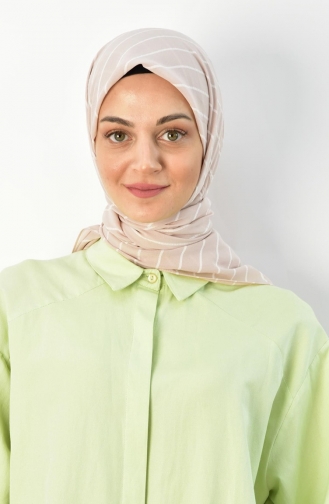 Alize 120 Cm Çizgili Eşarp 000015-01 Bisküvi