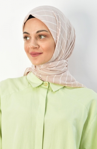Alize 120 Cm Çizgili Eşarp 000015-01 Bisküvi