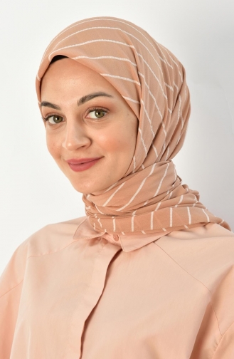 Alize 120 Cm Çizgili Eşarp 000015-02 Somon