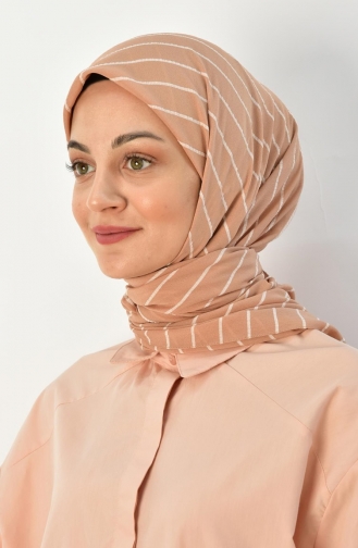 Alize 120 Cm Çizgili Eşarp 000015-02 Somon