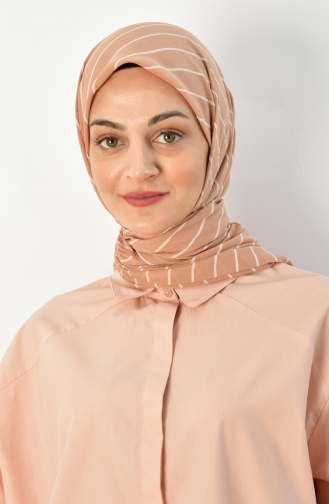 Alize 120 Cm Çizgili Eşarp 000015-02 Somon