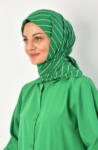 Alize 120 Cm Çizgili Eşarp 000015-07 Yeşil
