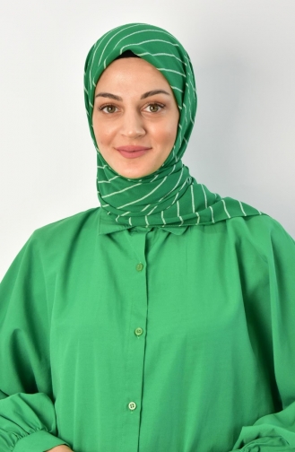 Alize 120 Cm Çizgili Eşarp 000015-07 Yeşil
