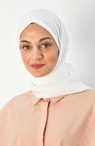 Alize 120 Cm Çizgili Eşarp 000015-09 Ekru