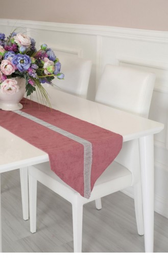 Taşlı Runner 120X40 R 3 Gül Kurusu Ba Ev R 3O 50