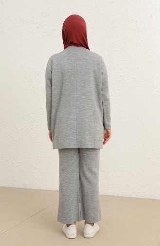 Triko Tunik Pantolon İkili Takım 2038-05 Gri