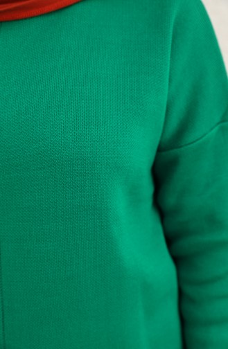 Triko Tunik Pantolon İkili Takım 2038-07 Zümrüt Yeşili