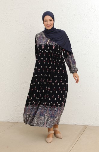 Dunkelblau Hijab Kleider 5075-07