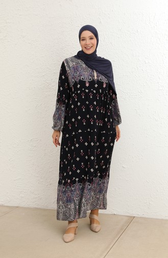 Dunkelblau Hijab Kleider 5075-07