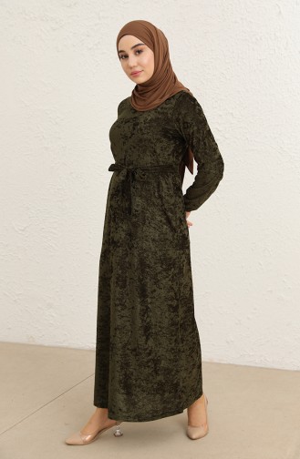 Khaki Hijab Dress 1782-02