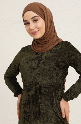 Khaki Hijab Dress 1782-02