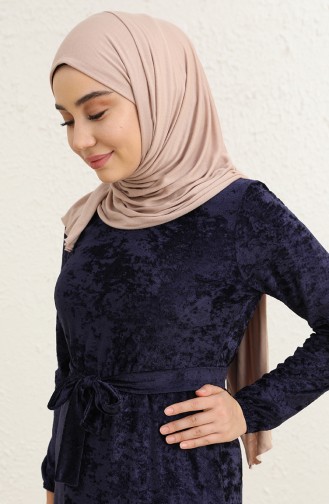 Navy Blue Hijab Dress 1782-03