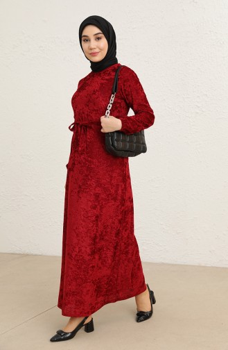 Velvet Dress 1782a-01 Claret Red 1782A-01