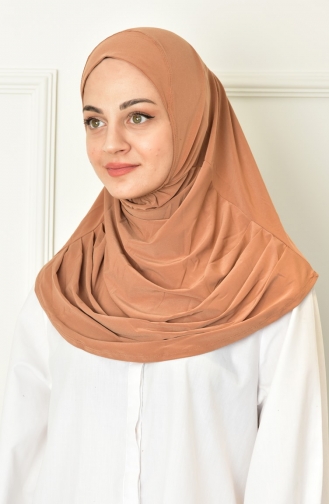 Hazır Pileli Hijab 000018-03 Camel