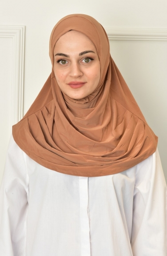 Hazır Pileli Hijab 000018-03 Camel