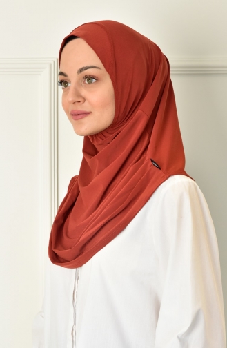 Hazır Pileli Hijab 000018-06 Kiremit