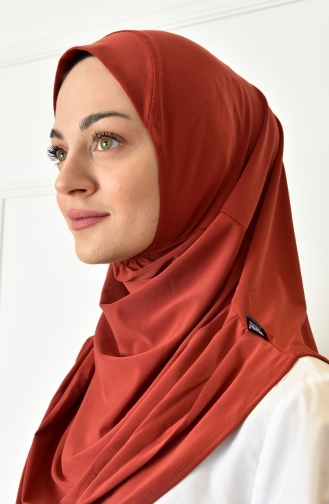 Hazır Pileli Hijab 000018-06 Kiremit
