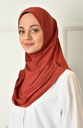 Hazır Pileli Hijab 000018-06 Kiremit