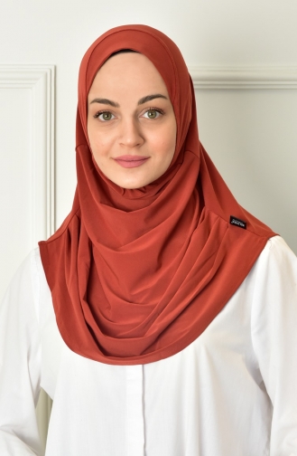 Hazır Pileli Hijab 000018-06 Kiremit