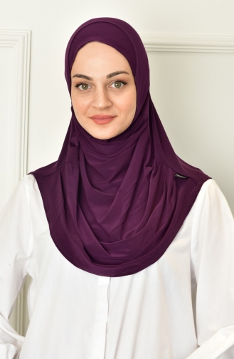 Hazır Pileli Hijab 000018-09 Mürdüm