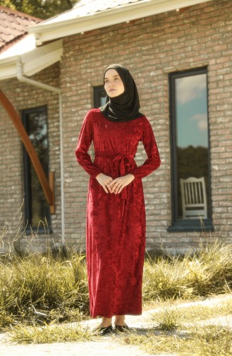 Velvet Dress 1782a-01 Claret Red 1782A-01