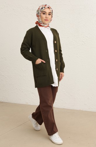 Khaki Strickjacke 22148-04