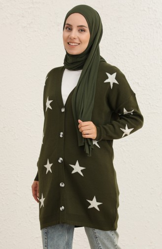 Khaki Strickjacke 22149-06