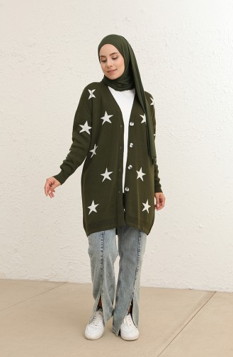 Khaki Strickjacke 22149-06