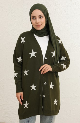 Khaki Strickjacke 22149-06