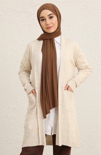 Beige Strickjacke 1003-018
