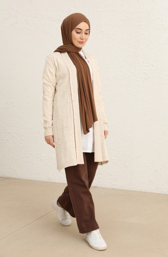 Beige Strickjacke 1003-018