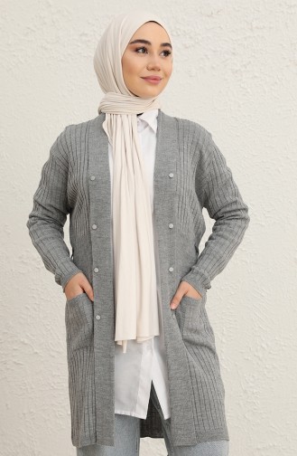 Grau Strickjacke 1012-008