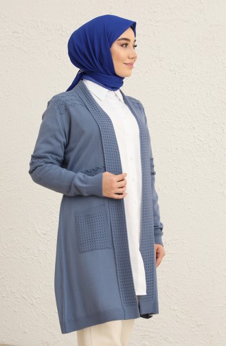 Blau Strickjacke 1014-004