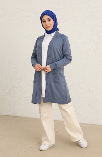 Blau Strickjacke 1014-004