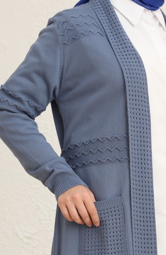 Blau Strickjacke 1014-004