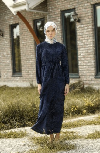 Navy Blue İslamitische Jurk 1782-03